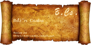 Bán Csaba névjegykártya