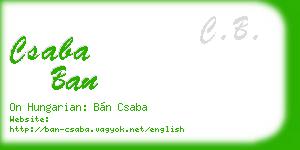 csaba ban business card