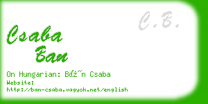 csaba ban business card